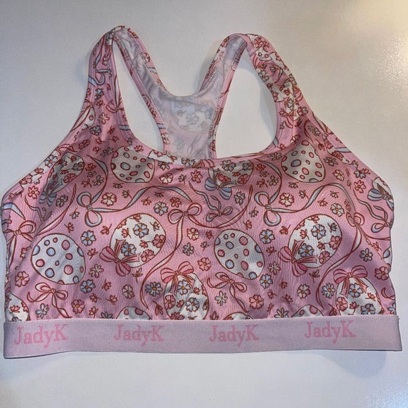 JadyK light pink Floral Sport Bra L /XL - Picture 1 of 5